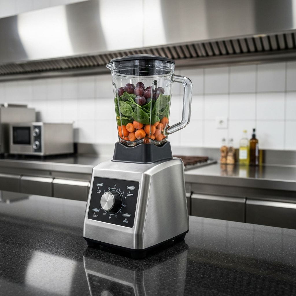 Licuadora de Alta Potencia EasyHome con ingredientes frescos